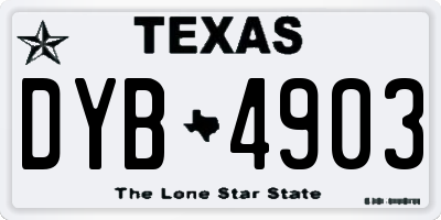 TX license plate DYB4903