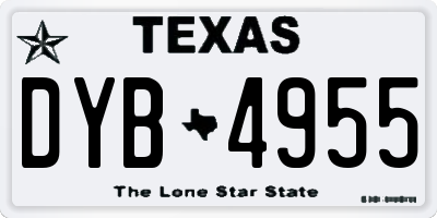 TX license plate DYB4955