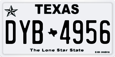 TX license plate DYB4956
