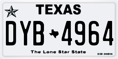 TX license plate DYB4964