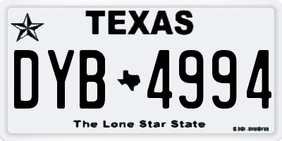 TX license plate DYB4994