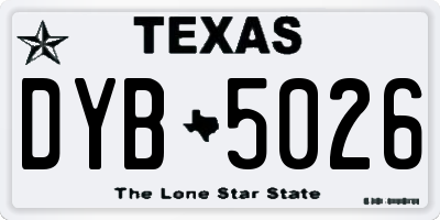 TX license plate DYB5026