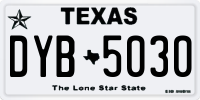 TX license plate DYB5030
