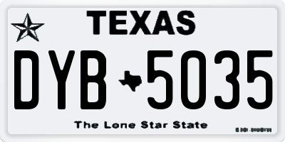 TX license plate DYB5035