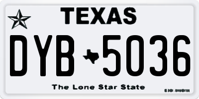 TX license plate DYB5036