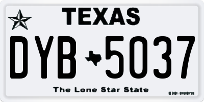 TX license plate DYB5037