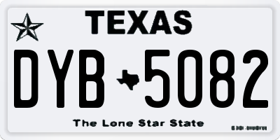 TX license plate DYB5082