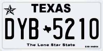 TX license plate DYB5210