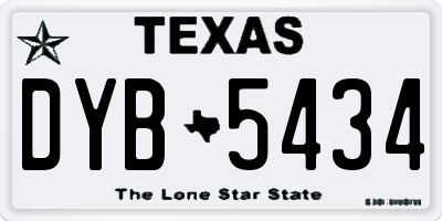 TX license plate DYB5434