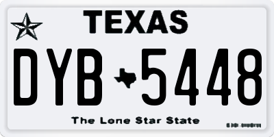 TX license plate DYB5448