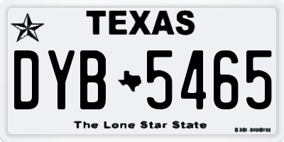 TX license plate DYB5465