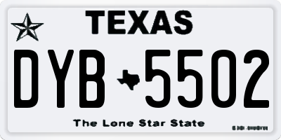 TX license plate DYB5502
