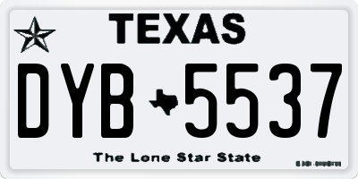 TX license plate DYB5537