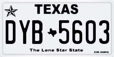 TX license plate DYB5603