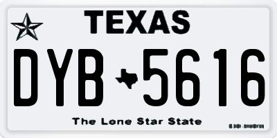 TX license plate DYB5616