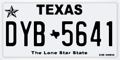 TX license plate DYB5641