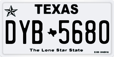 TX license plate DYB5680