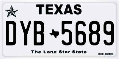 TX license plate DYB5689