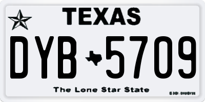 TX license plate DYB5709