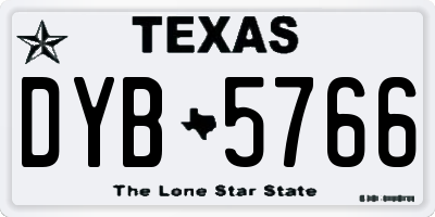 TX license plate DYB5766
