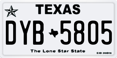 TX license plate DYB5805