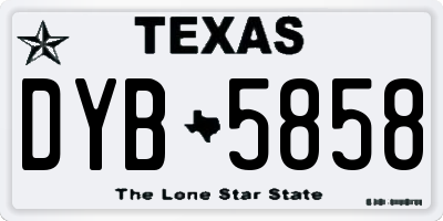 TX license plate DYB5858
