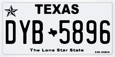 TX license plate DYB5896