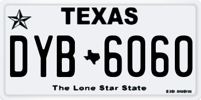 TX license plate DYB6060