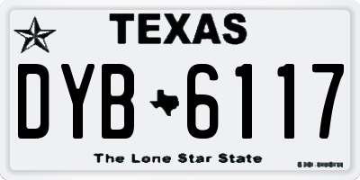 TX license plate DYB6117