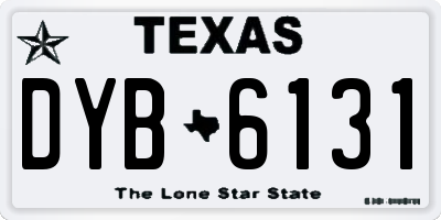 TX license plate DYB6131