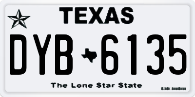TX license plate DYB6135