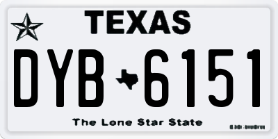 TX license plate DYB6151