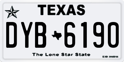 TX license plate DYB6190