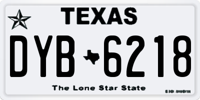 TX license plate DYB6218