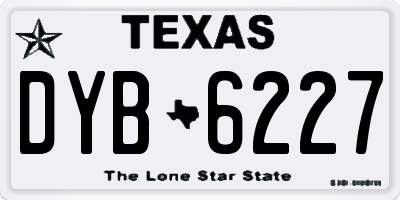 TX license plate DYB6227