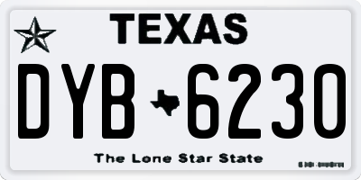 TX license plate DYB6230