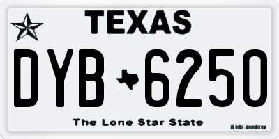 TX license plate DYB6250