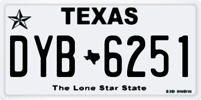 TX license plate DYB6251