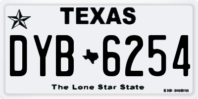 TX license plate DYB6254