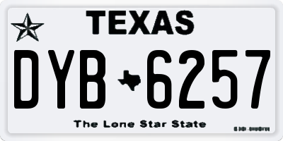 TX license plate DYB6257