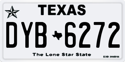 TX license plate DYB6272