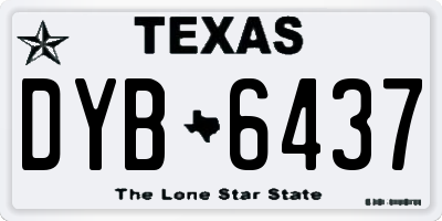 TX license plate DYB6437