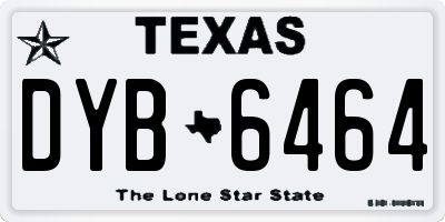 TX license plate DYB6464