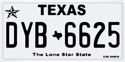 TX license plate DYB6625