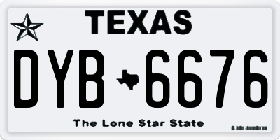TX license plate DYB6676