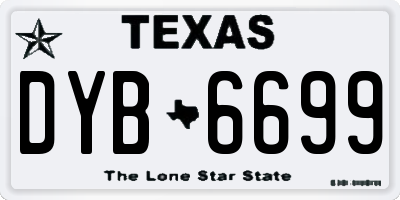TX license plate DYB6699