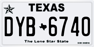 TX license plate DYB6740