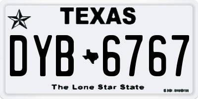 TX license plate DYB6767