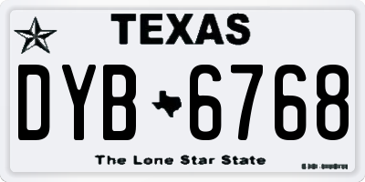 TX license plate DYB6768