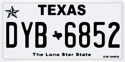 TX license plate DYB6852